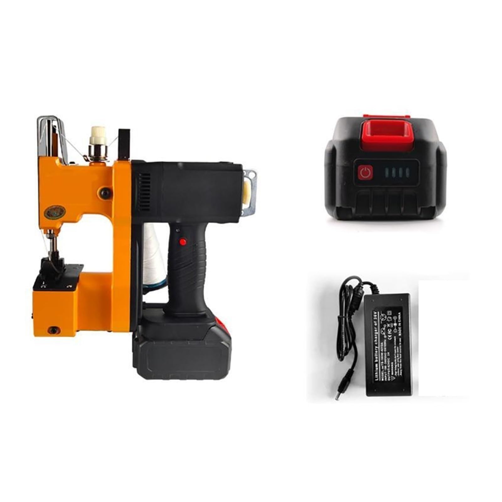 Máquina de coser de mano eléctrica de 210W, máquina de coser portátil recargable con batería de litio de 36V, máquina de sellado de bolsas tejidas para profesionales y aficionados al bricolaje