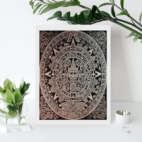 Kit de pintura de diamantes del calendario maya VstaDank para adultos con lienzo completo redondo 4