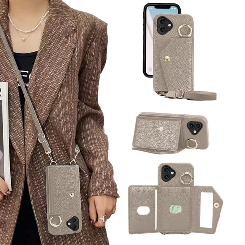 Dahimomo For iPhone 16 �P�[�X �蒠�^ ��iphone16 �P�[�X �蒠�^ �A�C�t�H��16 ���z�^ �V�����_�[ �w�ʃJ�[�h���[ ���ϋ� �X�}�z�P�[�X �����ق�16 �g�уJ�o�[ �A�C�z��16 �����ӂ���16�P�[�X �X�^���h�@�\ �X�g���b