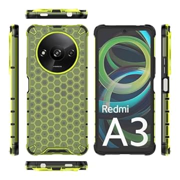 Pzwoxukhov Capa compatível com Redmi A3, compatível com Redmi A3 Honeycomb Anti-Drop Shock Absorbing Case Verde