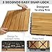 Megsu 9 PCS Deck Tiles, Acacia Wood Interlocking Floor Tiles for Pathway, Balcony, Garden 12x12 Wood Flooring for All Weather Use, Waterproof, Easy Setup - Natural (Golden, 27 Pcs - 27 Square Ft)