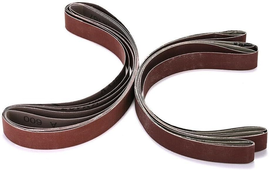 15Pc Sanding Belt Set 1x30 Inch 600 800 1000 Grit for Grinding and Polishing Metals, Wood, Leather and Textile Industry Use