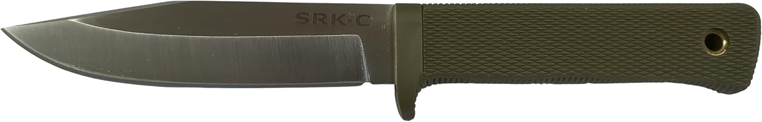 Cold Steel Exclusive SRK Compact Fixed Blade Knife 5" Clip Point CPM-3V Satin Blade Kray-Ex Handle OD Green