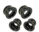 YFZ 450, YFZ 450R ATV Set of 4 Beadlock Wheels Rims - Rear 9x8 3+5 Front 10x5 3+2 Black/Black