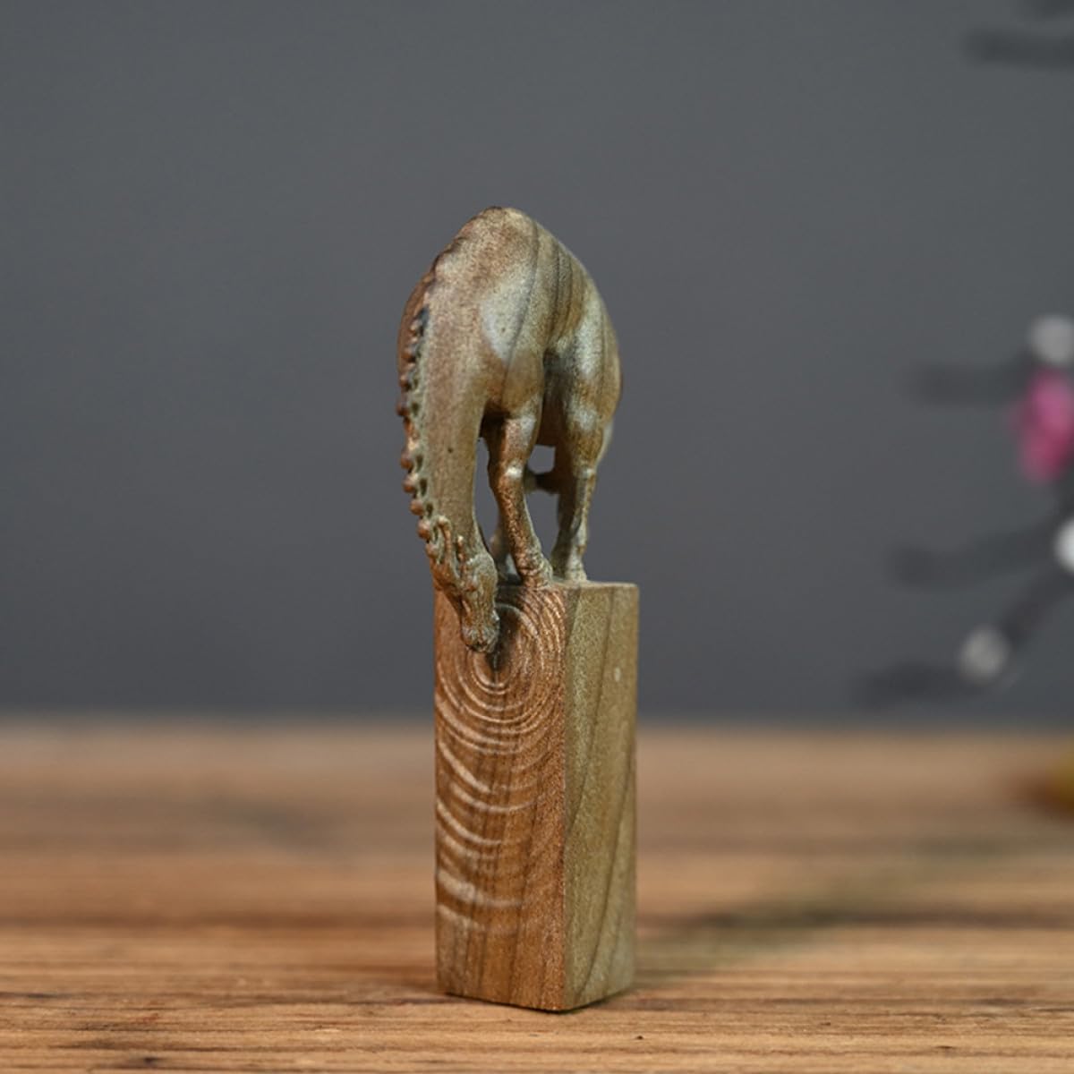 Chinesischer Stil Holzstempel Ornament Handgefertigtes Diy für Schreibtisch Tischdekoration Einzigartiges für Familie