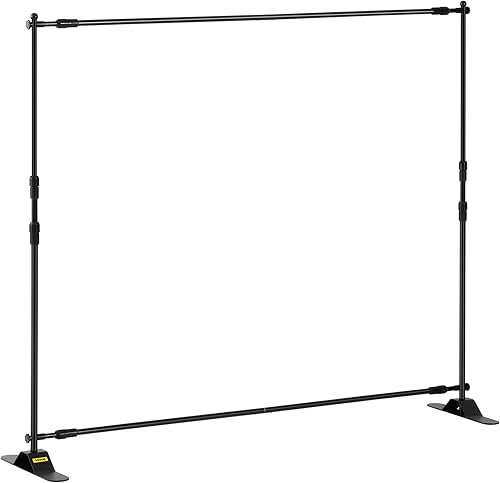 Miniatura 19 de VEVOR Soporte de telón de fondo, 5 x 6.5 pies, kit de soporte de fondo ajustable para fotos, soporte de fondo portátil con 3 barras transversales