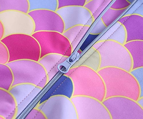 Moon Tree Girls One Piece Swimsuits Long Sleeve Rash Guard Zipper Front Bathing Suit UPF 50+4