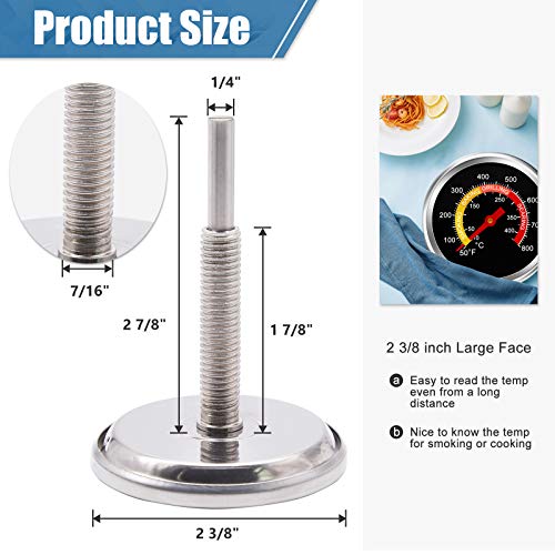 Grill Thermometer Smoker Temperature Gauge Charcoal Grill Pit Smoker Thermometer Heat Indicator For Meat Cooking Beef Pork Lamb, 2 3/8Inch Grill Temperature Gauge With Fahrenheit #TOP1
