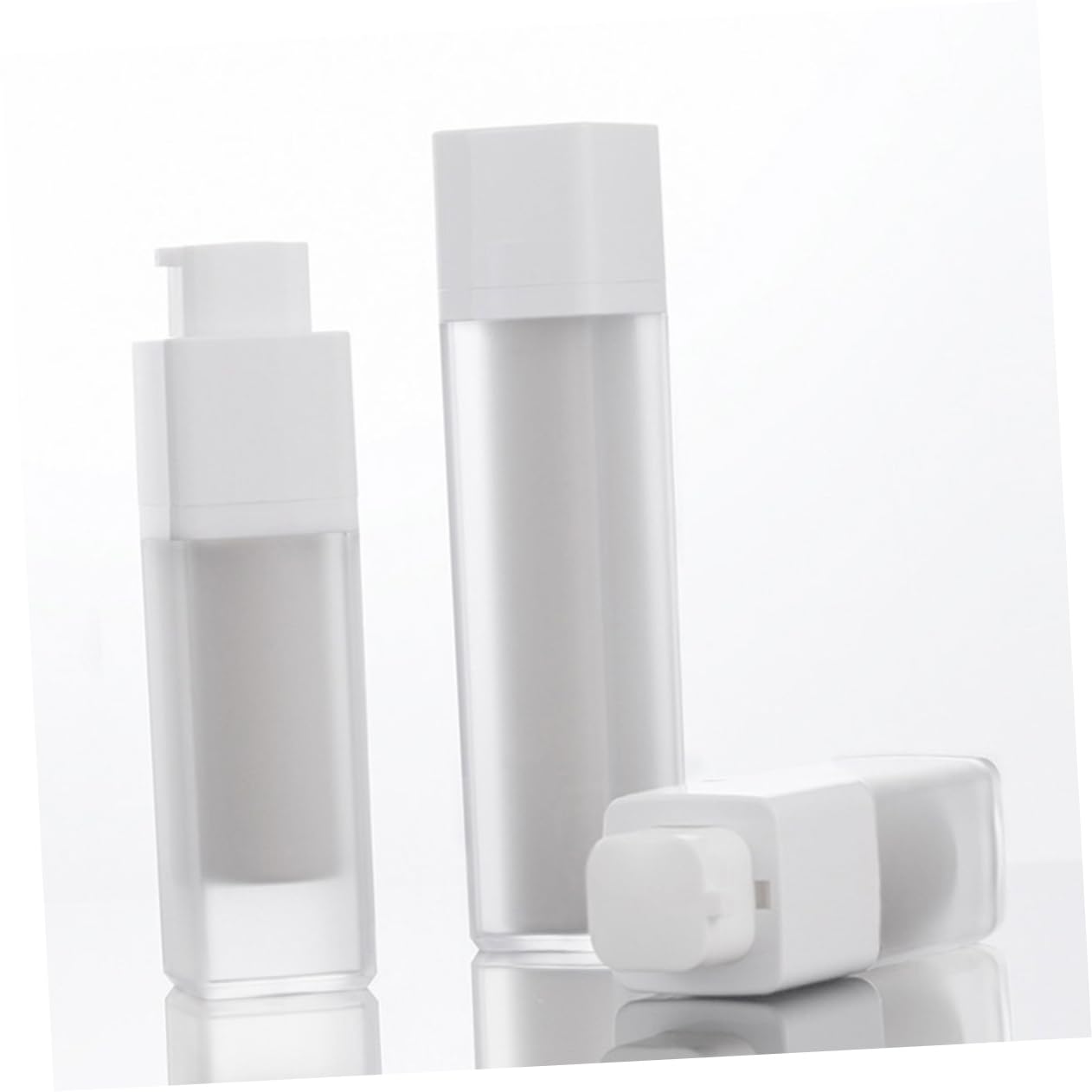 Garneck 3pcs Airless Pump Bottle Refillable Travel Lotion Containers Portable Sub Bottles for Skincare Makeup Cosmetics Lightweight Durable Vacuum Dispenser - Image 3