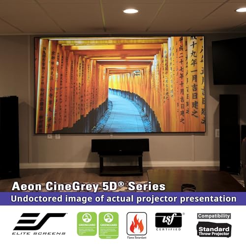 Image of Elite Screens Aeon CineGrey 5D 135 inch Fixed Frame ALR Projector Screen 16:9 - Edge-Free, Ceiling & Ambient Light Rejection, Wall-Mounted, Standard Throw Compatible for Home Theater, AR135DHD5