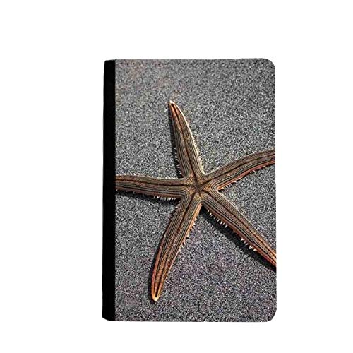 Étui portefeuille de voyage pour passeport gris et multicolore 3.7x5.8" motif étoile de mer