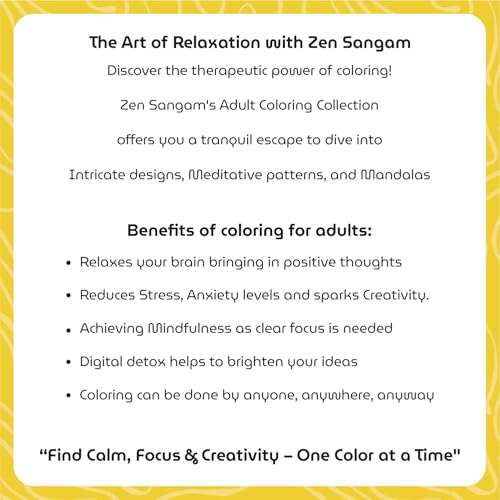 Image of Zen Sangam Motivation Bookmark Coloring Book for Young Adults and Art Passionates - 24 Unique Motivation Designs - Size: 15 x 6.3cm - Handy IPhone size - Cool Gifts - Mind Relaxation & Stress Relief