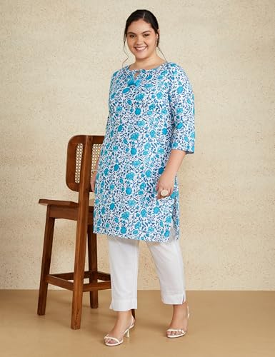 Image of Amazon Brand - Myx Women Cotton Rich Slim Pants (Available in Plus Sizes)