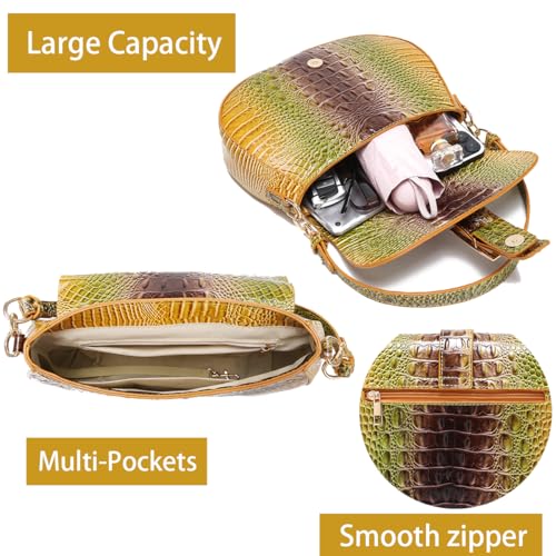 Crocodile Bags for Women Luxury Handbag Flap Purse Small Crossbody handbag for Ladies Gradient Color Shoulder Bag3