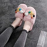 Zapatillas Para Mujer Algodón Slippers,Otoño Invierno Cál