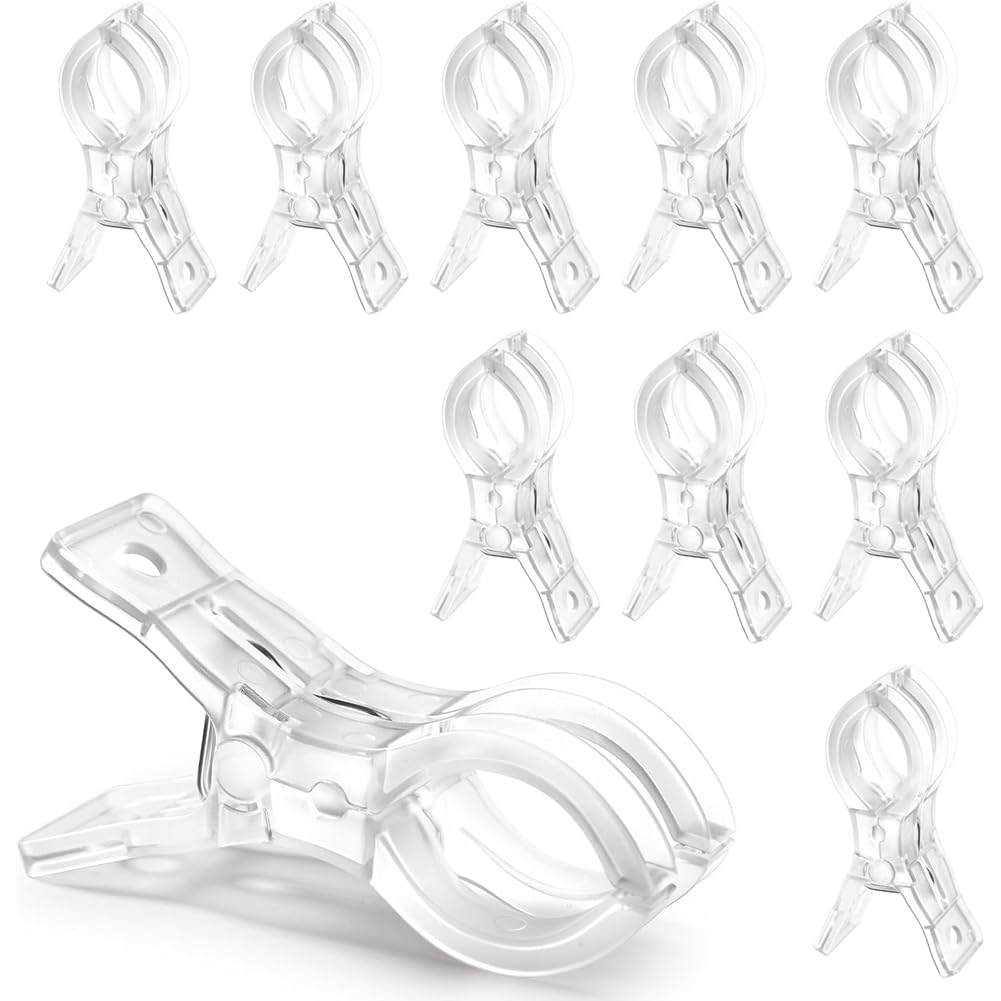 CTRLZS Spring Clamps,3.5 Inch Clear Plastic Clips for Balloon Arch Backdrops- Design, Craft Decoration(10 Pcs)