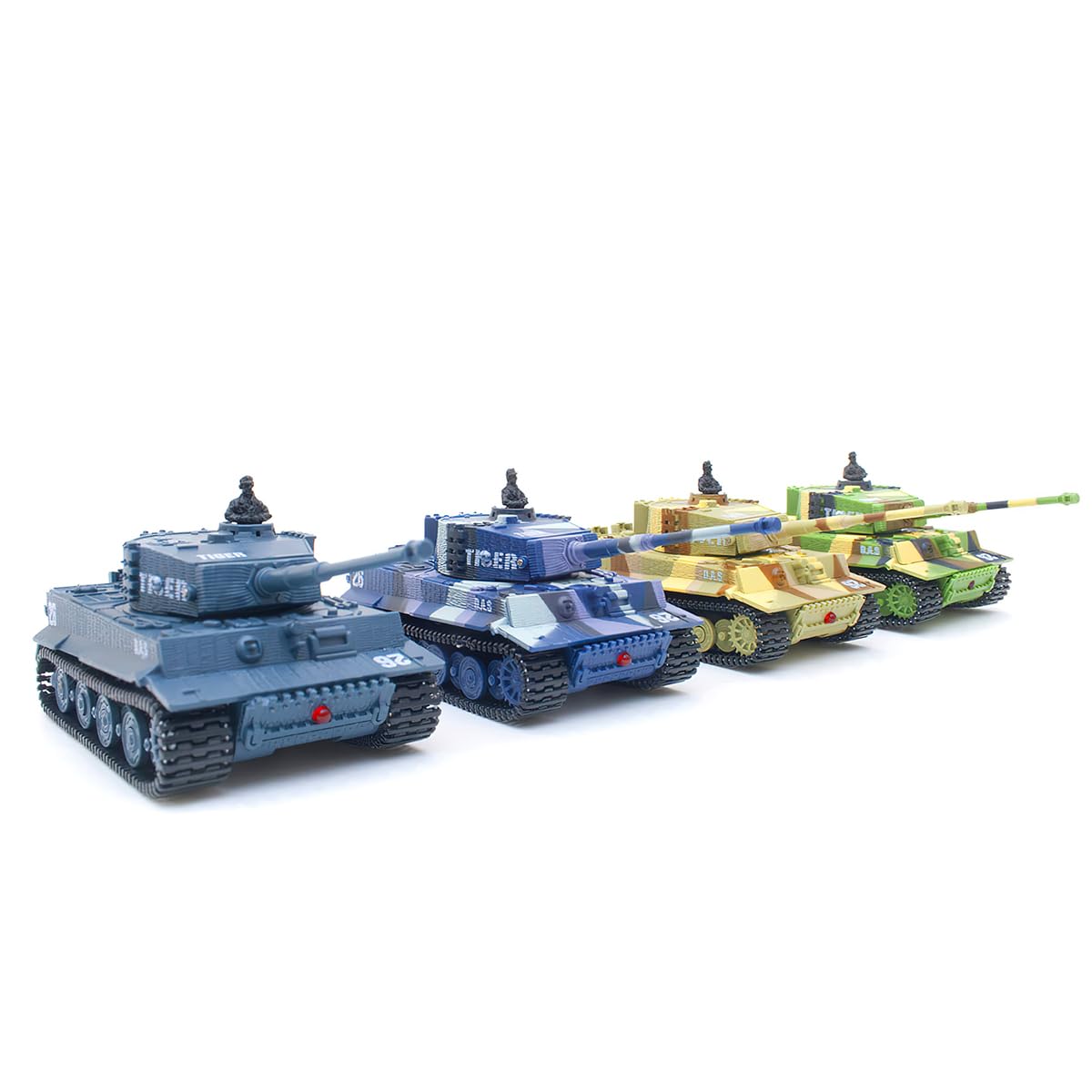 Tanque teledirigido Mini RC German Tiger I – Modellbau R/C Battletank con función de disparo, sonido y luz – escala 1:72 (1 x Mini RC Tanque)