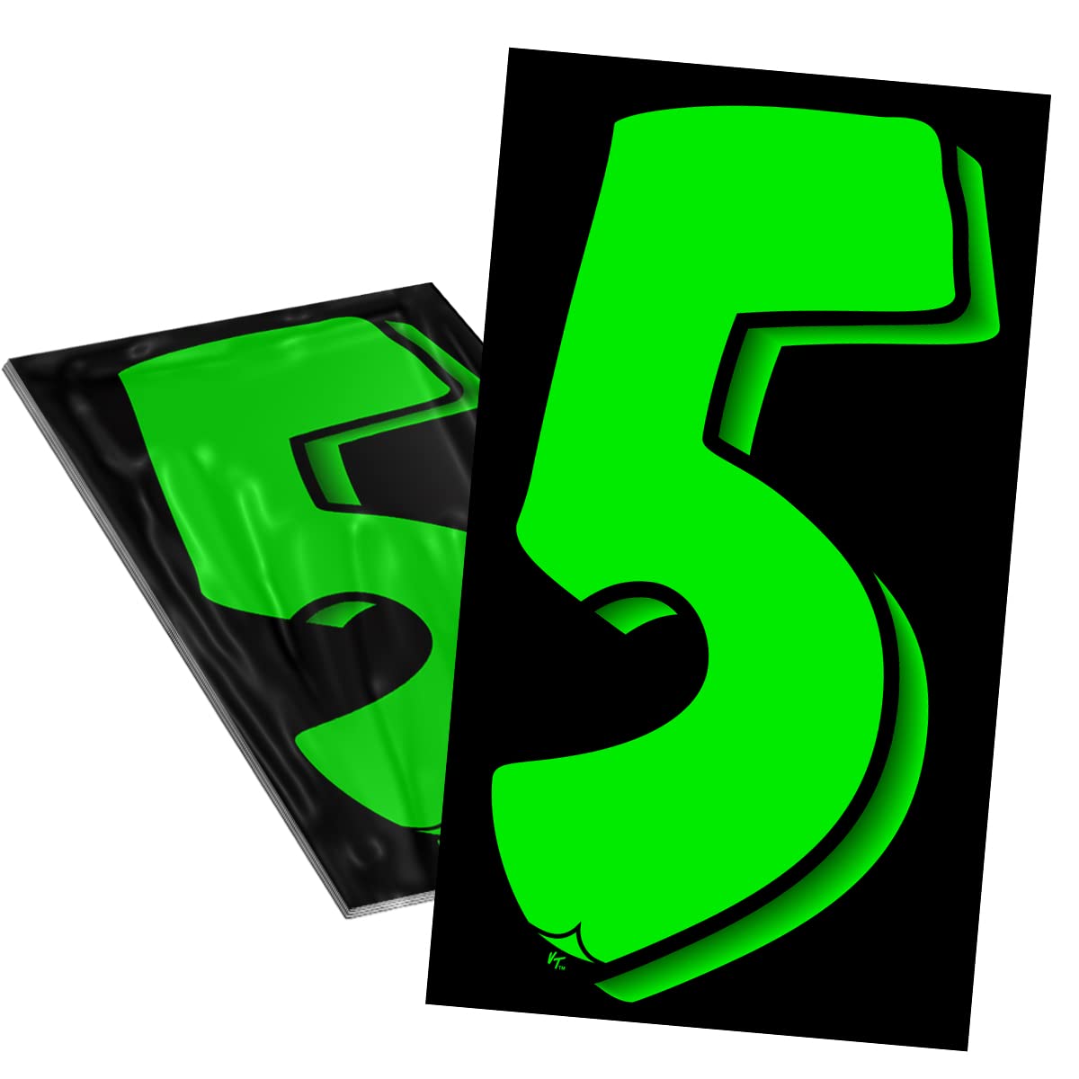 VERSA-TAGS 11 1/2 Inch Chartreuse Green & Black Numbers Windshield Pricing Sticker Car Dealer (5)