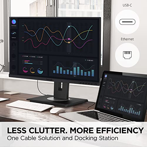 Image of ViewSonic VG2756-4K 27 Inch 4K Monitor, IPS Display with 90W USB-C for Smooth Home and Office Productivity, Full Ergonomic Adjustability, RJ45, HDMI, USB Hub, and DisplayPort Inputs