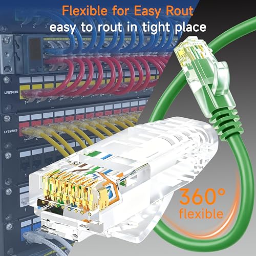 Image of Cat6 Ethernet Patch Cable 2 ft (10 Pack), Cat6 Patch Cable for Data Centers, Cat 6 Patch Cable 10G, Network Patch Cables for Home and Enterprise Network -Green