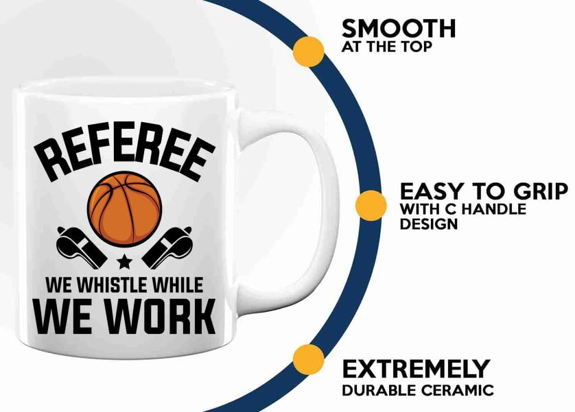 Taza de café para árbitro de baloncesto de 11oz blanca miniatura 5
