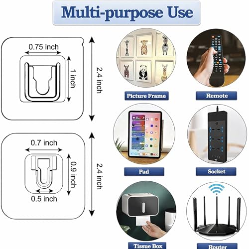 Image of Transparent Adhesive Wall Hooks (5 Pairs / 10 Hooks) | Heavy Duty No Drilling Self Adhesive Hooks | Waterproof & Reusable Clear Hooks for Bathroom, Kitchen, Photo Frames & Home