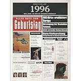Geburtstagskarte 1996, persönliches Geschenk mit Ereignissen des Geburtsjahres I Geburtstagsgeschenk zum 29., 30. oder älter für Männer und Frauen, A4 – große Klappkarte mit Umschlag