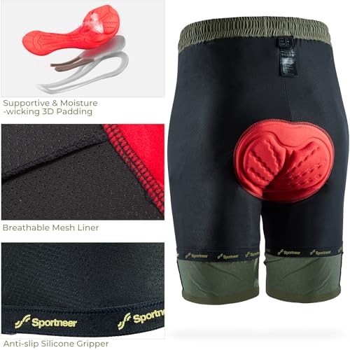 Sportneer Men's MTB Shorts with Liner
