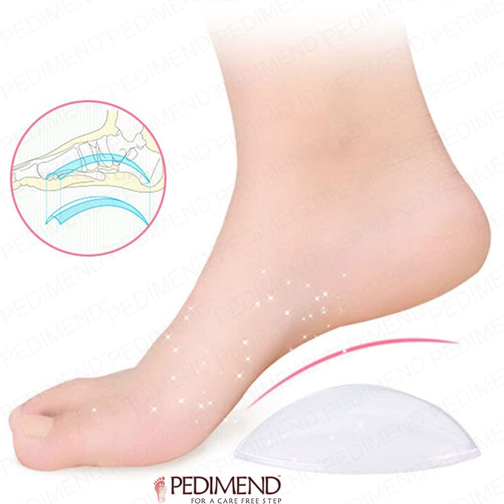 Pedimend 2 paires Coque en silicone gel Arch Semelles | support fasciite plantaire Coussinets | Chaussures à semelle intérieure | prévenir les pieds Gravure | orthopédiques Pied Gel Coussinets |