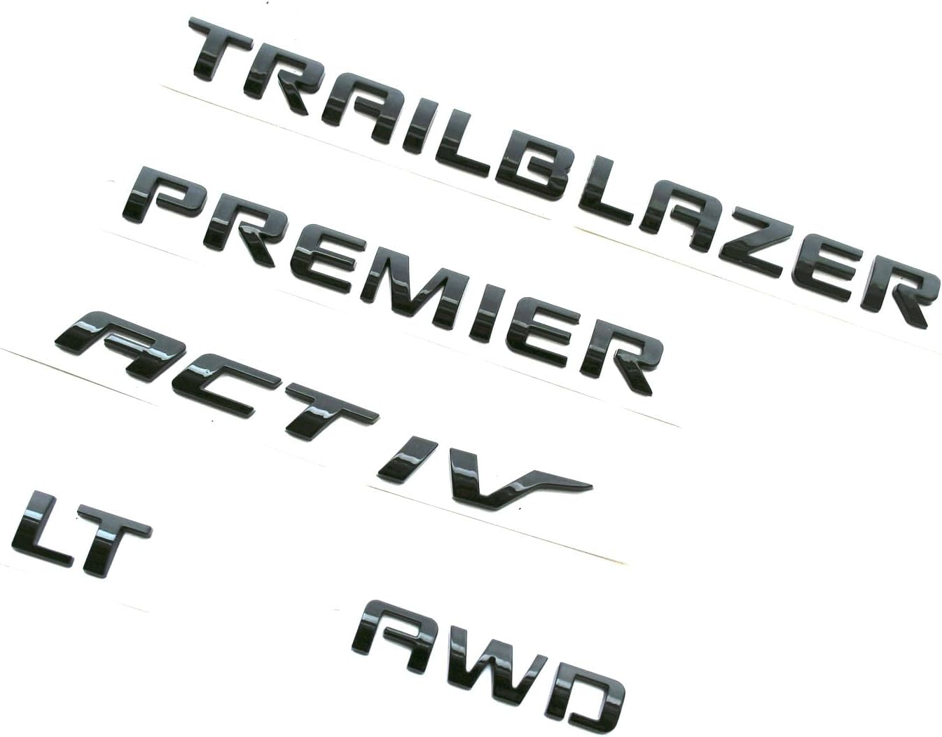 5Pcs Rear Emblems Car Badge Logo Nameplate Compatible with 2021-2026 Chevy Trailblazer Emblems New 42764658 (Glossy Black)