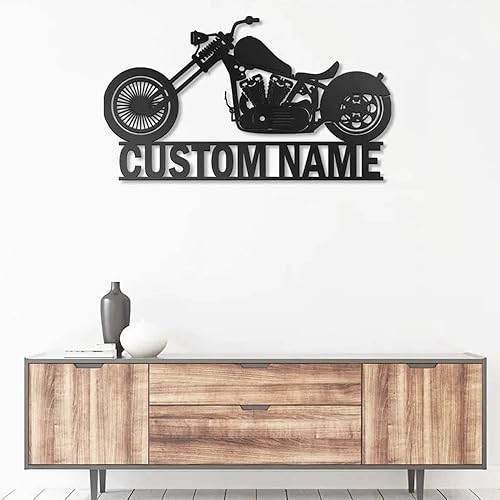 Miniatura 3 de IZI POD Letrero de metal personalizado para motocicleta, arte de metal personalizado, decoración de pared con nombre de familia, decoración rústica