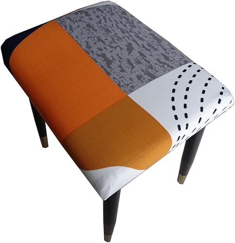 Miniatura 3 de YUURO Paquete de 12 fundas de lujo para taburete de tocador, funda elástica rectangular para taburete de cocina, fácil de instalar, funda para silla