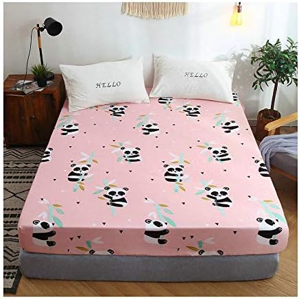 KFZ Sheets for Queen Size Bed, Queen Size Baby Panda Pink Bed Sheets Set with 1 Flat Sheet 1 Fitted Sheet Sheet 2 Pillow Covers, Brushed Microfiber Bed Sheets for Kids