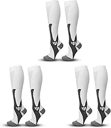 J COLOUR Meia de Compressão Cano Longo Melhor para, Academia,Corrida,Varizes,Caminhada,Ciclismo