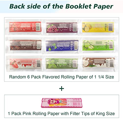 Yacool Flavor Rolling Papers, 1 1/4 Size Mixed Ultra Thin Rolling Paper, Individual Sealing Bag Strong Smell, Fruit Attraction Fragrance & Slow Burning (7 Packs) #TOP2