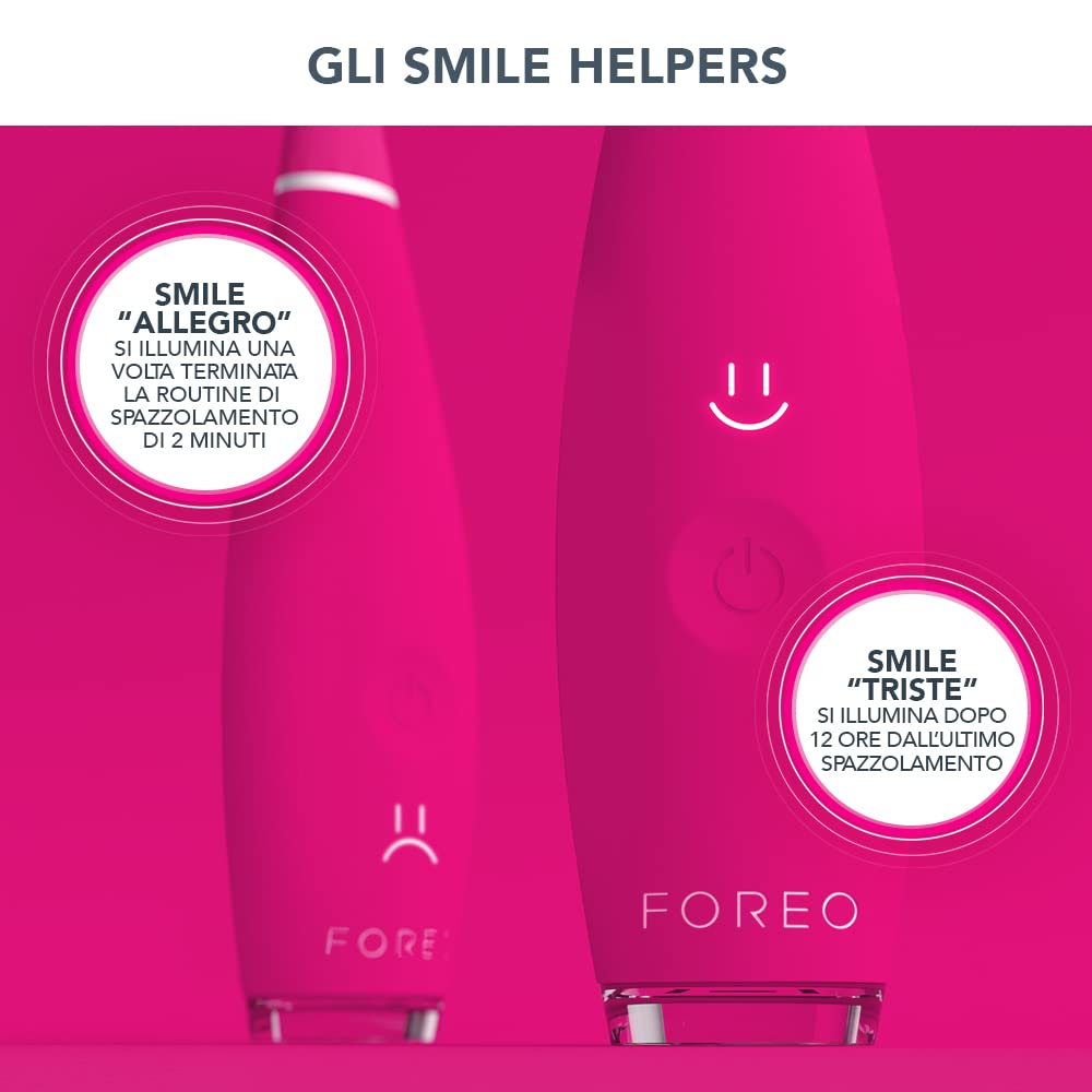 FOREO ISSA Kids - Spazzolino da denti sonico in silicone, per bambini dai 5 ai 12 anni, rosa naso, ippopotamo