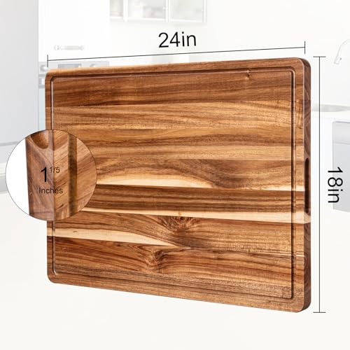 Tabla de cortar rectangular de 24 pulgadas en madera de acacia miniatura 2