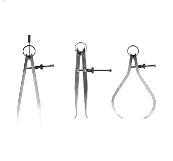 PEC Tools Spring-Type Inside Calipers, Precision Internal Measuring Tool Flat Leg, Quick Nut, Fine-Adjustment Layout Calipers for Woodworking, Metalworking, and Machining Applications (3 inches)