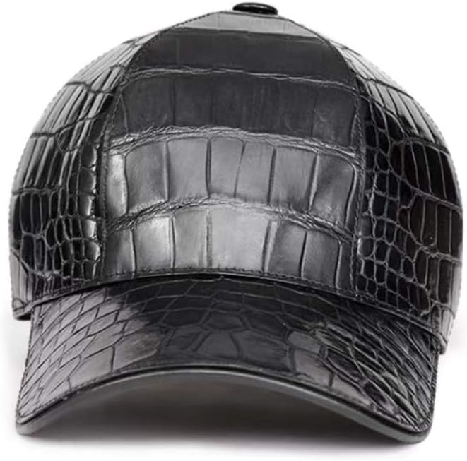 Crocodile Belly Leather Strap Back Baseball Cap