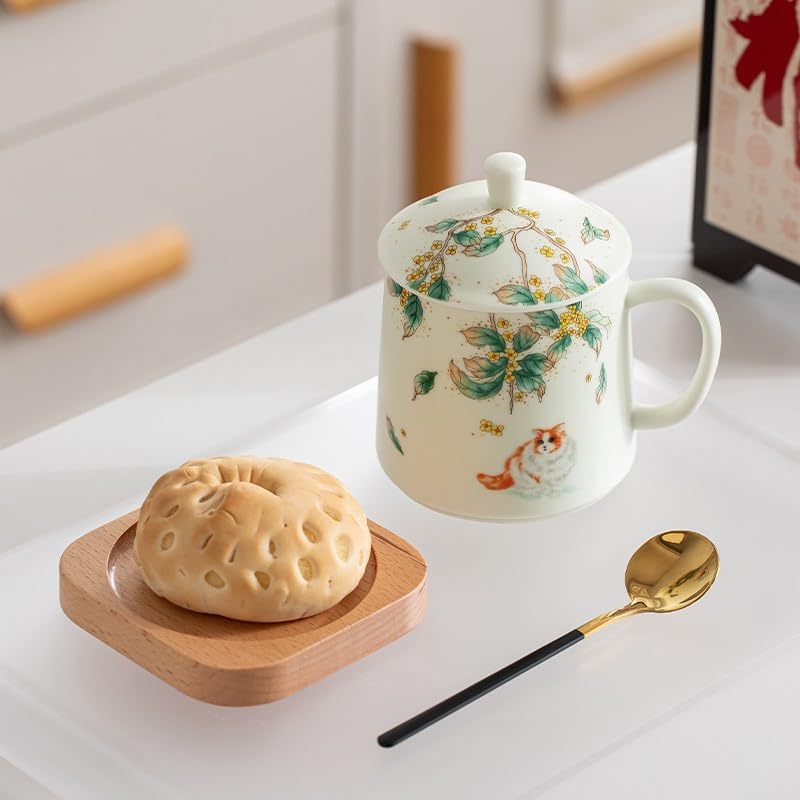 GSOUL Kungfu Tea cup Ceramic Water Mug Coffee Home Office Drinking With Lid Conference Personal Cups Small Tea Cups