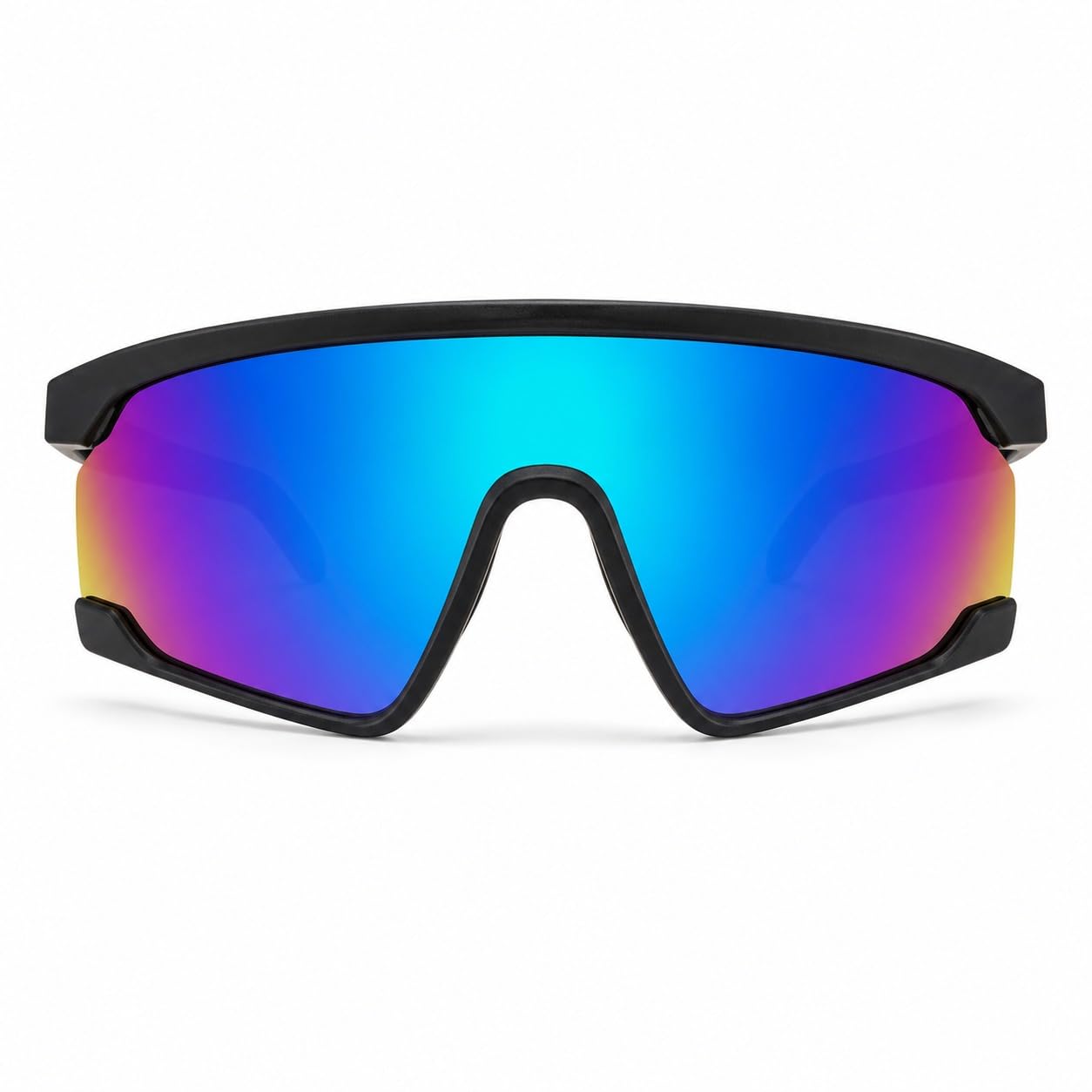 Speed Shield Sport Sunglasses, UV400 Protection, TR90 Frame, Polycarbonate Lens, Unisex, Yellow Mirrored-image-12