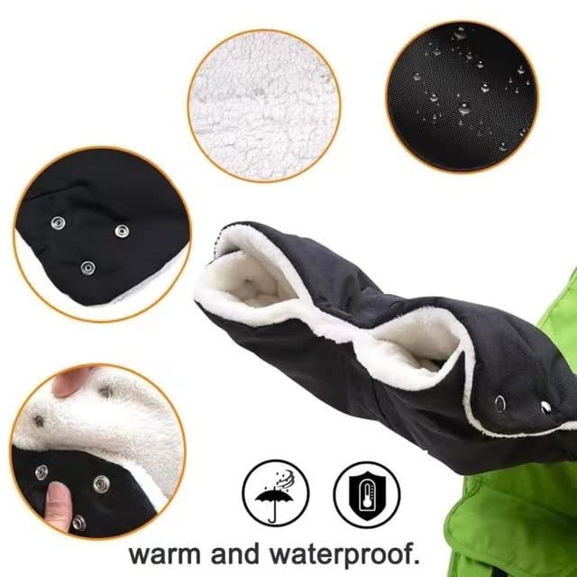 Passeggino scaldamani per passeggino, misura universale, impermeabile, antivento, con pile termico per l'inverno (C)