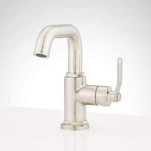 Signature Hardware 477060 Gunther 1.2 GPM Single Hole Bathroom Faucet with Lever Handle and Pop-Up Drain Assembly