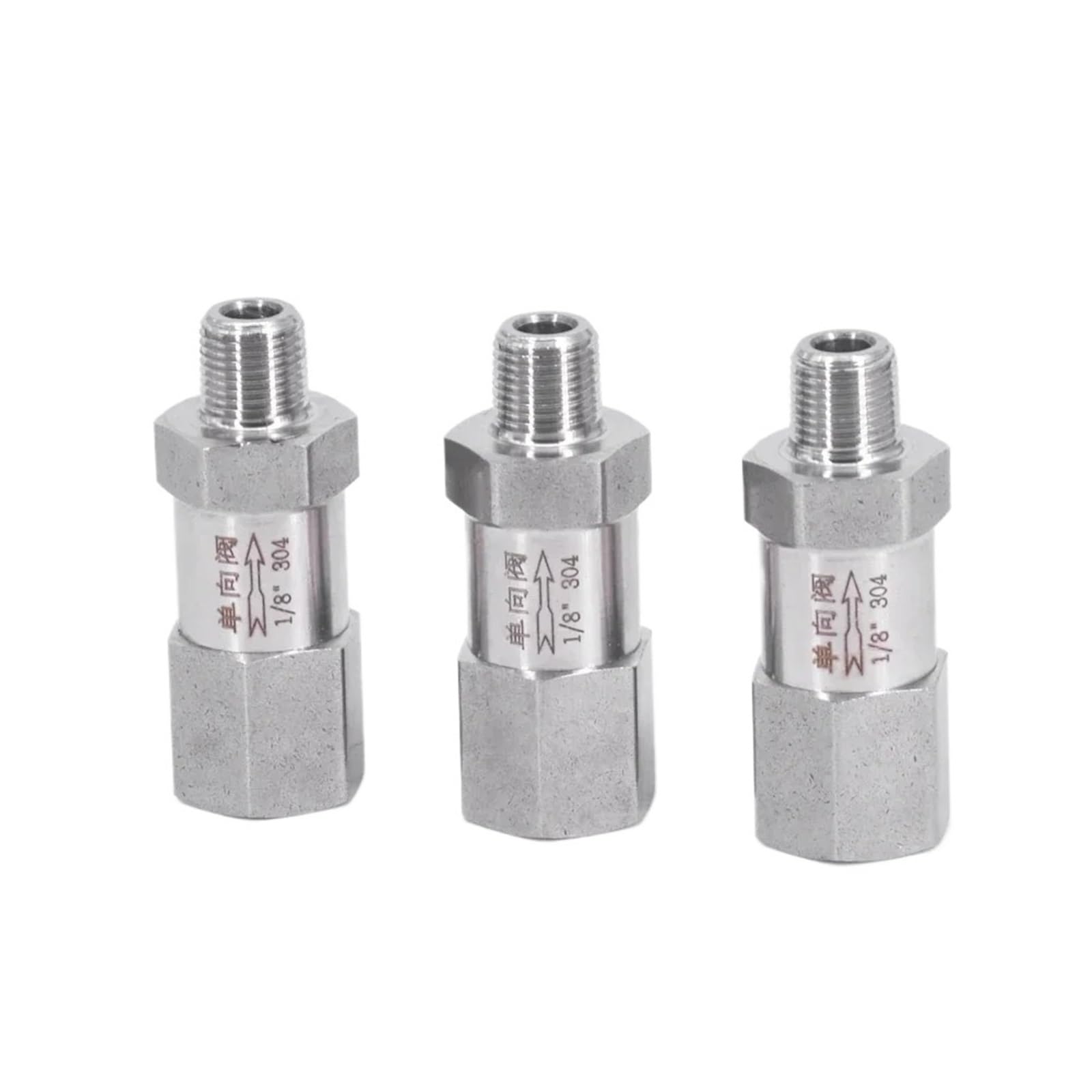 Dkgnyxnplj Men's 1/2 /8" /4" 3/8" " 3/4" " Way Check Valve Non-Return Inline 304 Stainless Steel(", Npt)