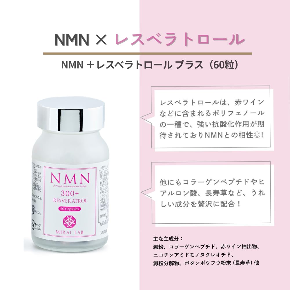 Amazon | MIRAI LAB ミライラボ NMN レスベラトロール サプリメント
