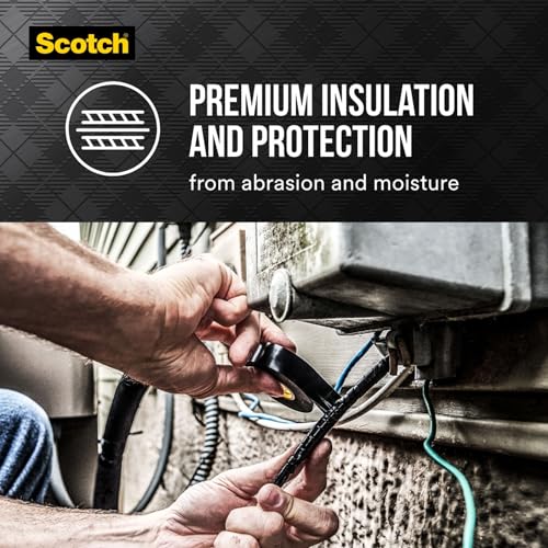 Image of Scotch 3 /4 W x 66 ft. L Black Vinyl Electrical Tape