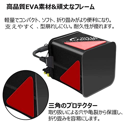 バッカン 活かし水くみバケツ 折りたたみバケツ メッシュカバー ロープ(8m) ビーズ付き EVA 5.5L/8.0L 釣り バケツ 水汲み 防災備蓄品 持ち運び便利 レッド/ブラック 18cm/21cm (ブラック(21cm/ 10L)) 4枚目