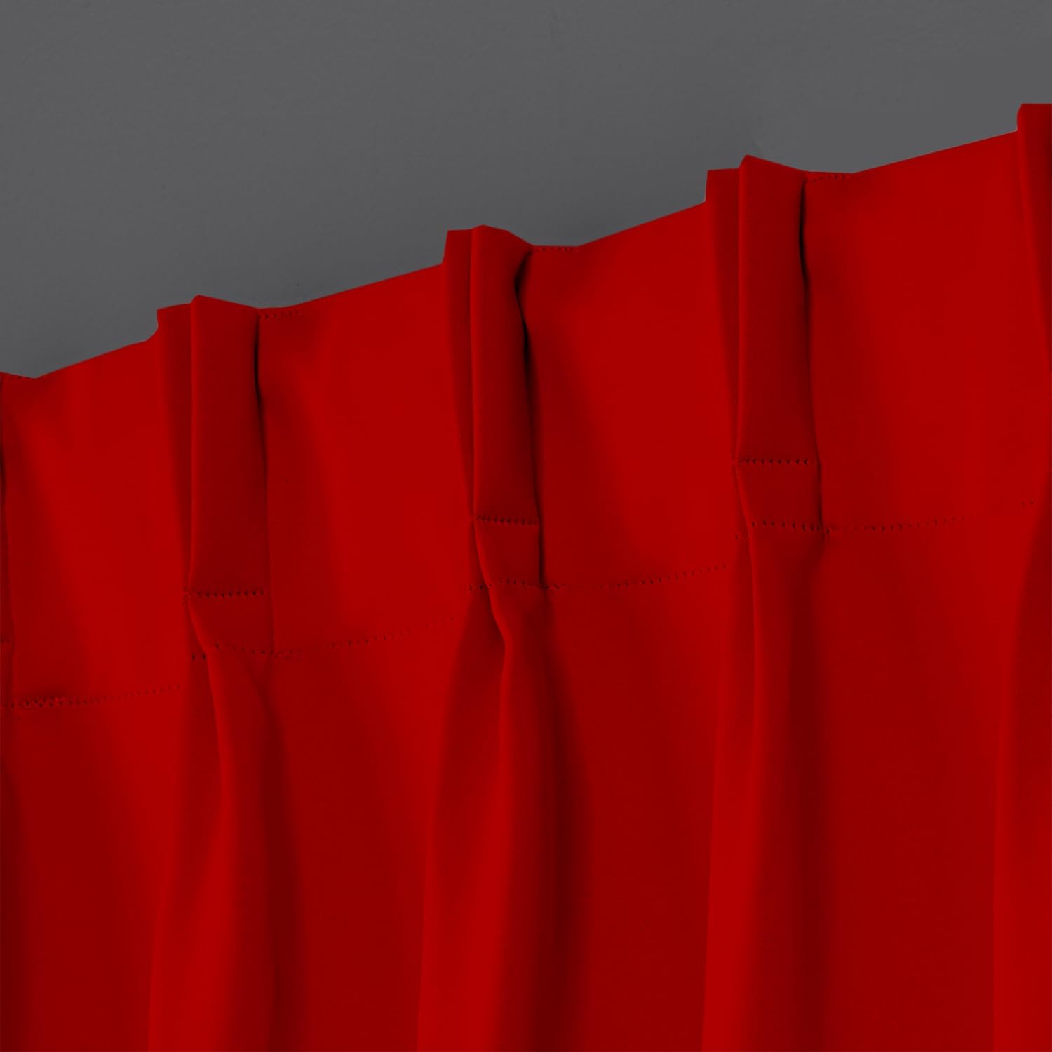 Red Pinch Pleated Drapes Thermal Insulated Room Darkening Blackout Drapes Window Treatment Panels for Traverse Rods Living Room, Bedroom, Patio Door, Room Divider, Office W(21"+21") L120