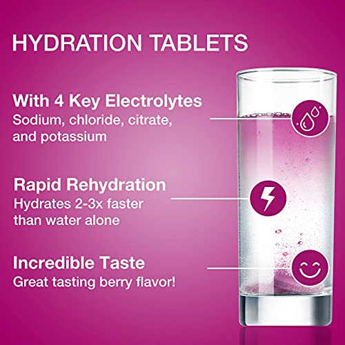Hydralyte Electrolyte Tablets | Berry Electrolytes | Perfect For Bachelorette Parties, Workout Essential And A Travel Essential For Daily Hydration Needs | (10 Servings, 20 Electrolyte Tablets) #TOP1