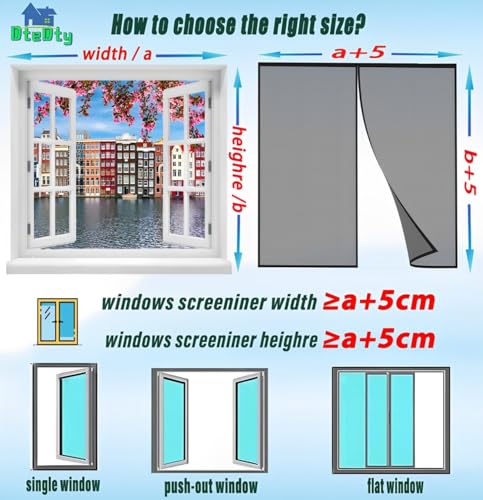 Mosquitera magnética de ventanas 105x110 con cierre automático manos libres 6